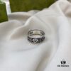 Gucci Gucci 925 Sterling Silver Double G Floral Vintage Ring