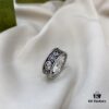 Gucci Gucci 925 Sterling Silver Double G Floral Vintage Ring