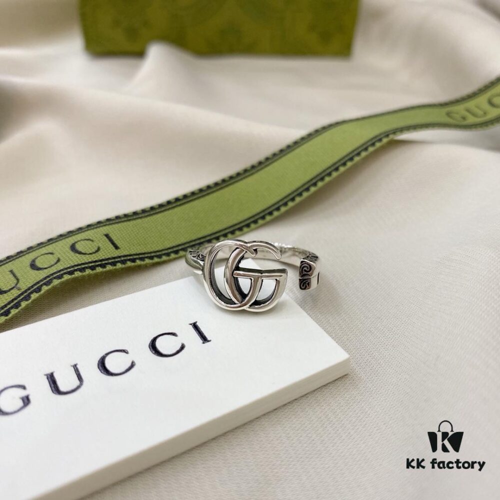 692feffb99f2d84055c8d52e Gucci Gucci 925 Sterling Silver Double G Key Vintage Ring