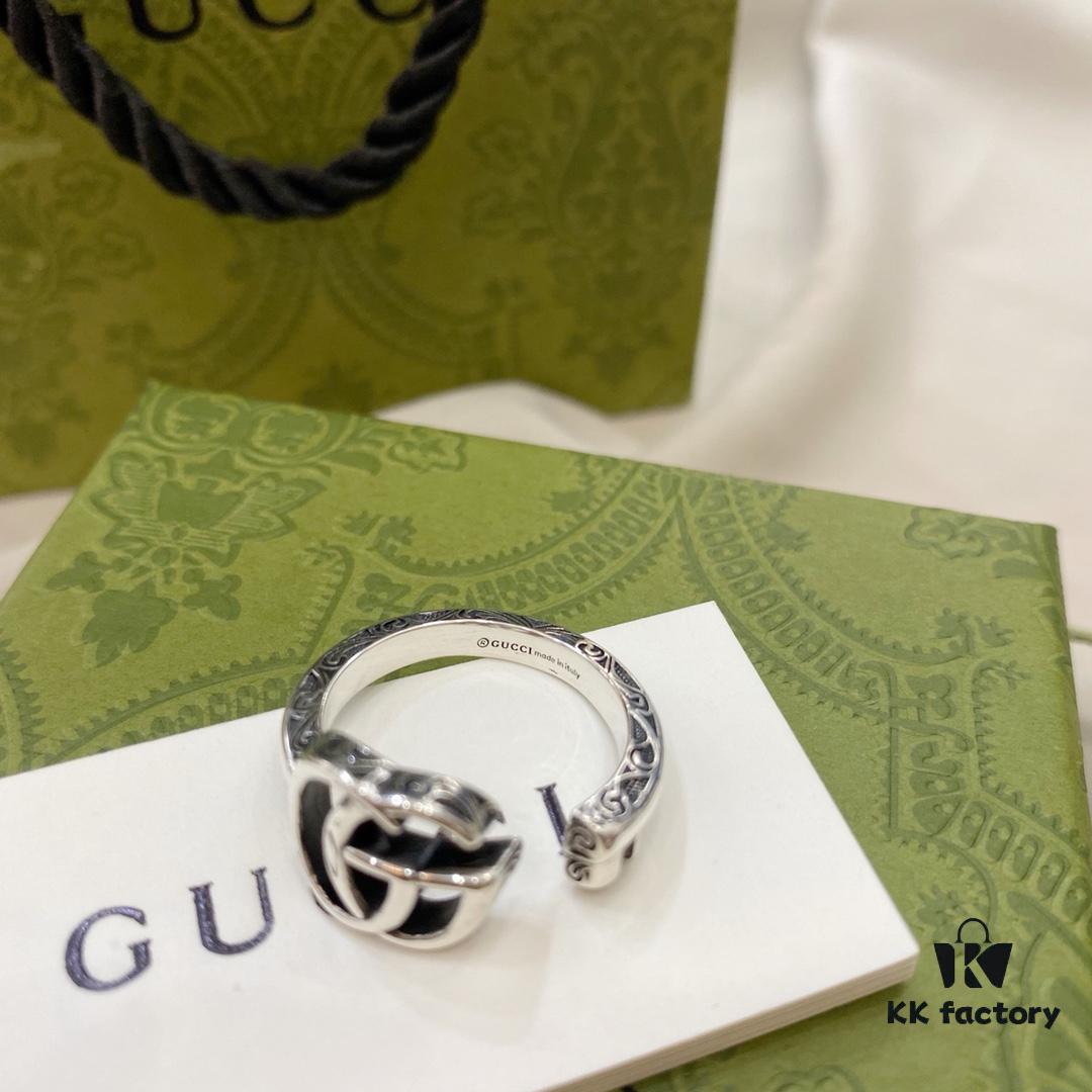 Gucci Gucci 925 Sterling Silver Double G Key Vintage Ring