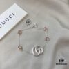 Gucci Gucci New Arrival 925 Sterling Silver Double G Floral Pink Mother-of-Pearl Bracelet