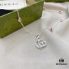 Gucci Gucci New Arrival 925 Sterling Silver Double G Pink Mother-of-Pearl Pendant Necklace
