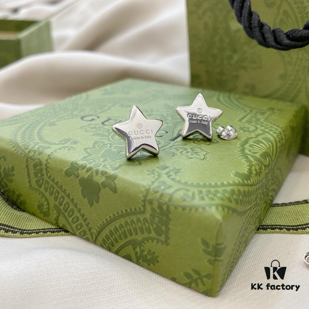 Gucci Gucci 925 Sterling Silver Minimalist Elegant Star Stud Earrings