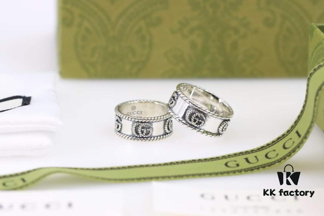 692ff01899f2d84055c8d562 Gucci GG Marmont Series Purple Elegant Silver Ring