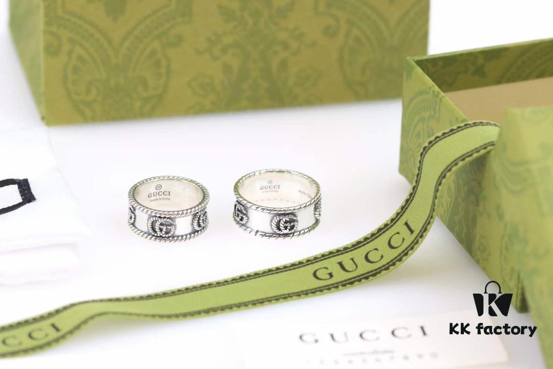 692ff01a99f2d84055c8d567 Gucci GG Marmont Series Purple Elegant Silver Ring