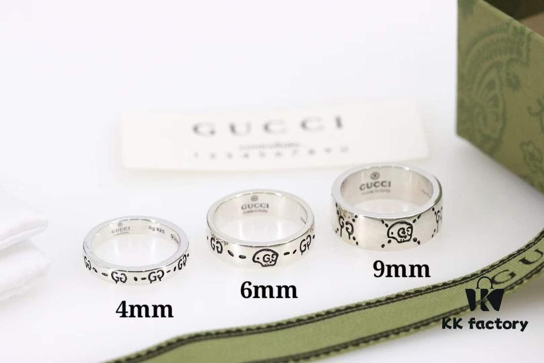 692ff01d99f2d84055c8d56c Gucci Ghost Series Skeleton Unisex Matching Rings (Wide, Medium, and Narrow Widths)