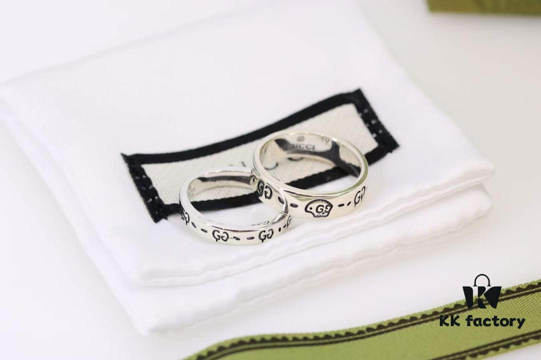 692ff01d99f2d84055c8d56d Gucci Ghost Series Skeleton Unisex Matching Rings (Wide, Medium, and Narrow Widths)