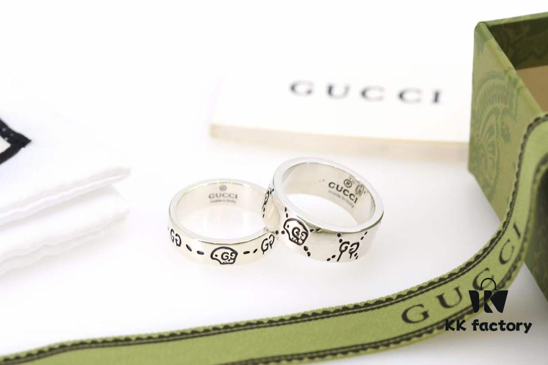 692ff02199f2d84055c8d577 Gucci Ghost Series Skeleton Unisex Matching Rings (Wide, Medium, and Narrow Widths)