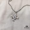 Gucci Gucci 925 Sterling Silver Double G Cross Necklace