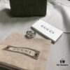 Gucci 925 Sterling Silver Double G Fearless Floral and Bird Couple Ring