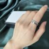 Gucci 925 Sterling Silver Double G Fearless Floral and Bird Couple Ring