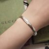 Gucci Super Recommended Hydraulic Mold Fearless Love Birds and Flowers Couple 925 Sterling Silver Bracelet