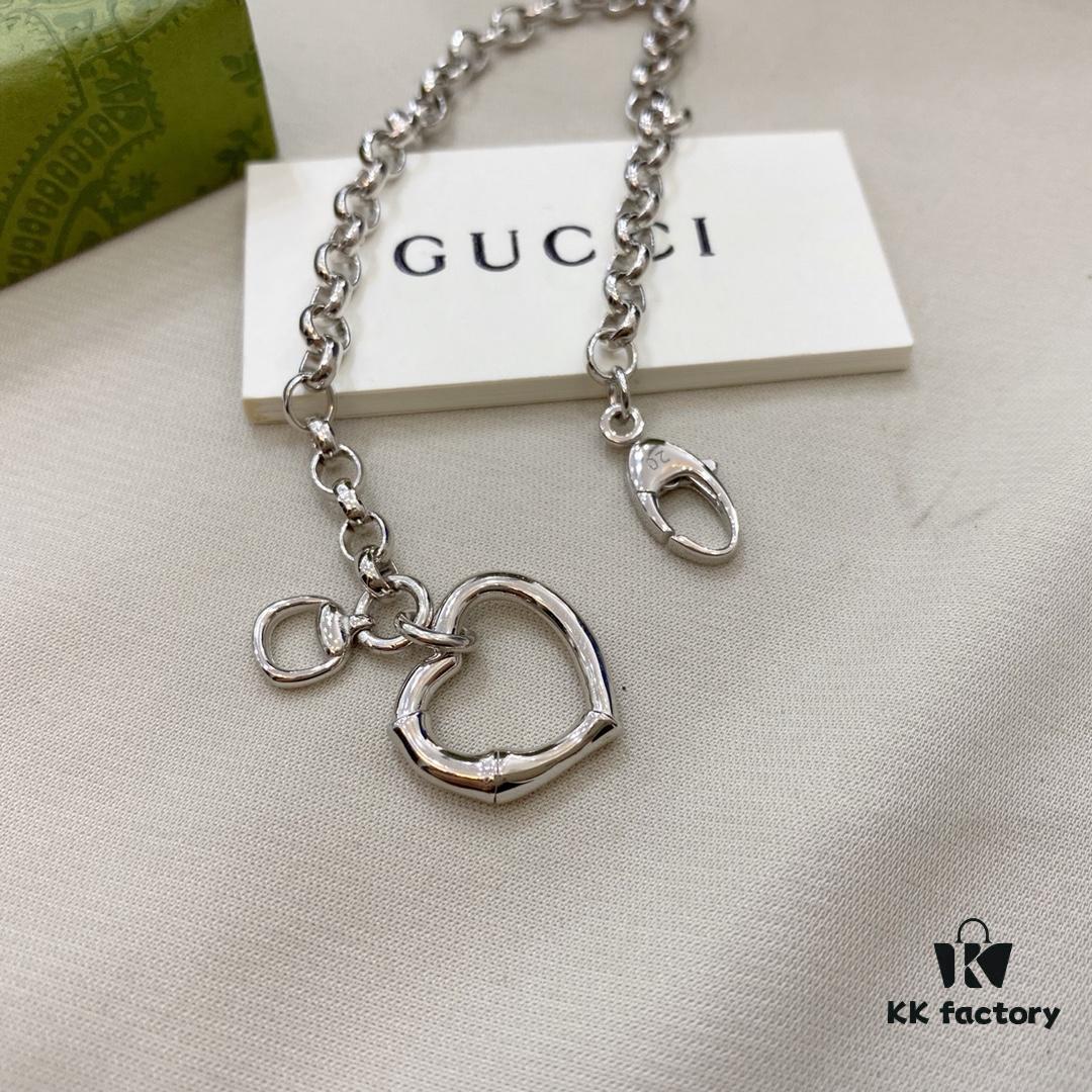 Gucci Gucci 925 Sterling Silver Heart Bracelet