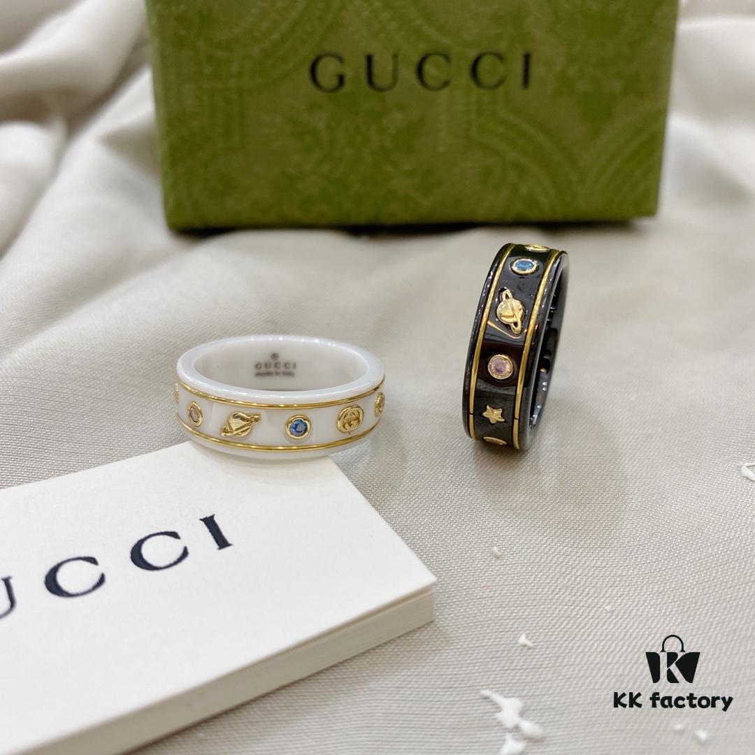Gucci G Icon Series 18K Gold Interlocking Double G Couple Ring