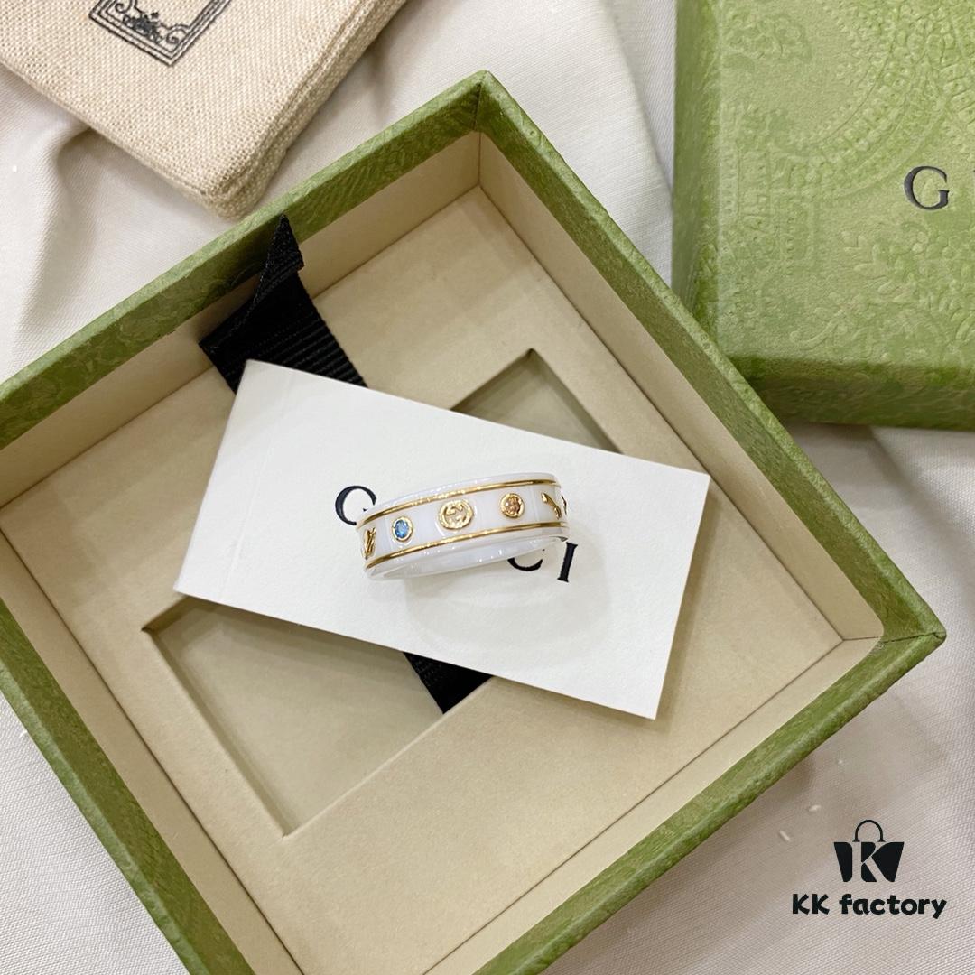 Gucci G Icon Series 18K Gold Interlocking Double G Couple Ring