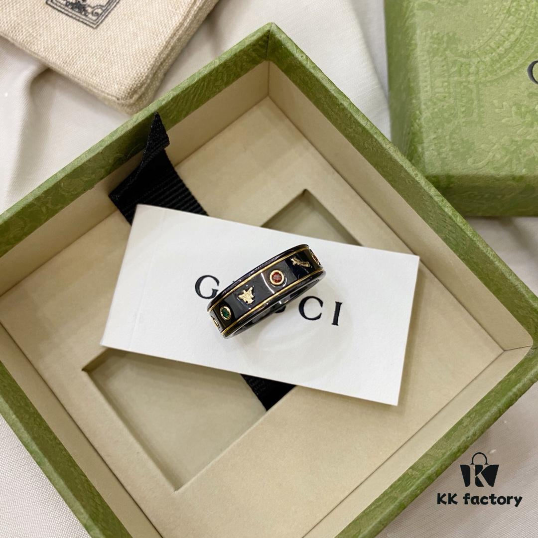 Gucci G Icon Series 18K Gold Interlocking Double G Couple Ring