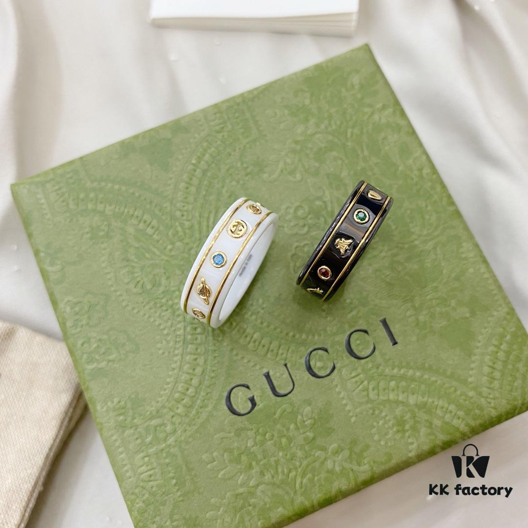 Gucci G Icon Series 18K Gold Interlocking Double G Couple Ring