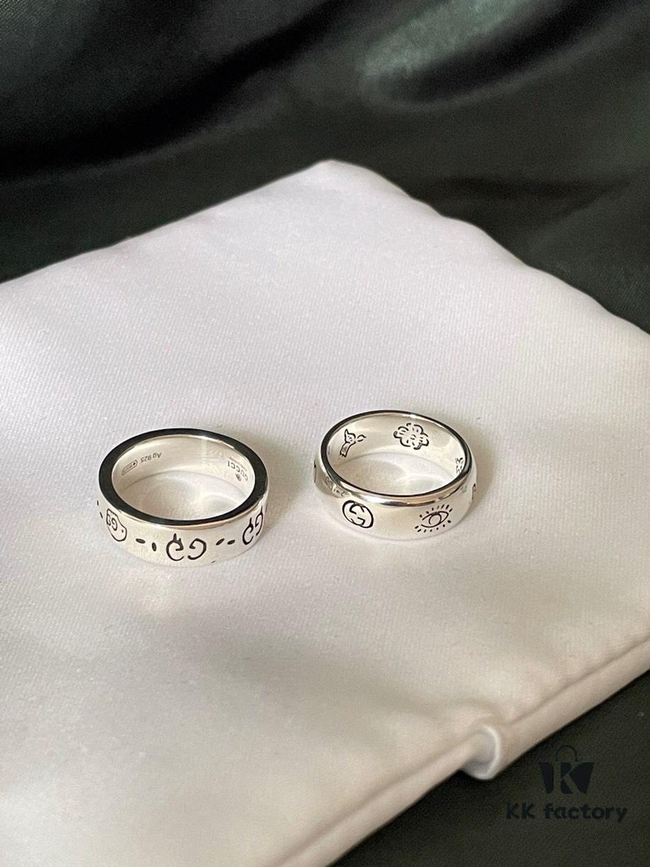 692ff05699f2d84055c8d5d1 Gucci 925 Sterling Silver Skull Pixie Couple Ring