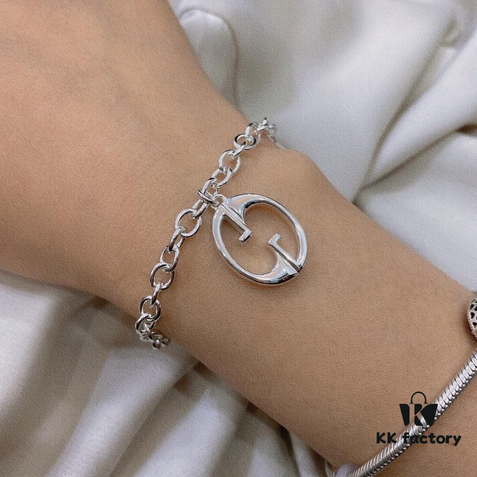 Gucci 925 Sterling Silver Double G Bracelet