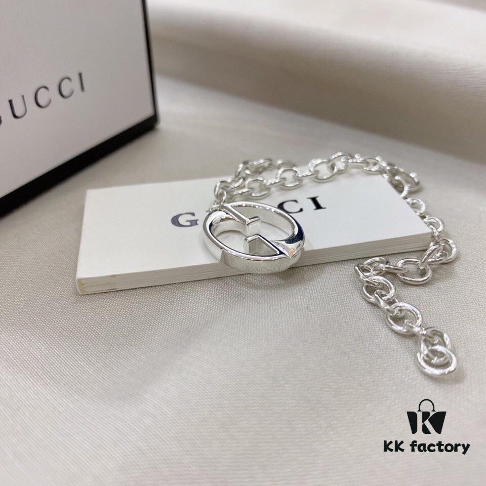 Gucci 925 Sterling Silver Double G Bracelet