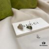 Gucci Logo 925 Sterling Silver Heart Stud Earrings