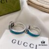 Gucci Gucci 925 Sterling Silver Interlocking Double G Enamel Ring