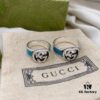 Gucci Gucci 925 Sterling Silver Interlocking Double G Enamel Ring