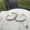 Gucci Gucci 925 Sterling Silver Double G Interlocking Green Enamel Bracelet