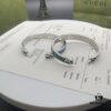 Gucci Gucci 925 Sterling Silver Double G Interlocking Green Enamel Bracelet