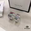 692ff09299f2d84055c8d64e Gucci 925 Sterling Silver Red and Green Diamond Checkered Pattern Couple Ring