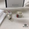 692ff09299f2d84055c8d650 Gucci 925 Sterling Silver Red and Green Diamond Checkered Pattern Couple Ring