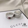 692ff09399f2d84055c8d652 Gucci 925 Sterling Silver Red and Green Diamond Checkered Pattern Couple Ring
