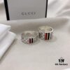 692ff09399f2d84055c8d653 Gucci 925 Sterling Silver Red and Green Diamond Checkered Pattern Couple Ring