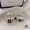 692ff09599f2d84055c8d656 Gucci 925 Sterling Silver Black Diamond Quilted Couple's Ring