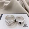 692ff09599f2d84055c8d659 Gucci 925 Sterling Silver Black Diamond Quilted Couple's Ring