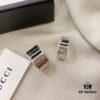 692ff09699f2d84055c8d65d Gucci 925 Sterling Silver Black Diamond Quilted Couple's Ring