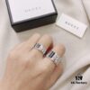 692ff09799f2d84055c8d65e Gucci 925 Sterling Silver Black Diamond Quilted Couple's Ring