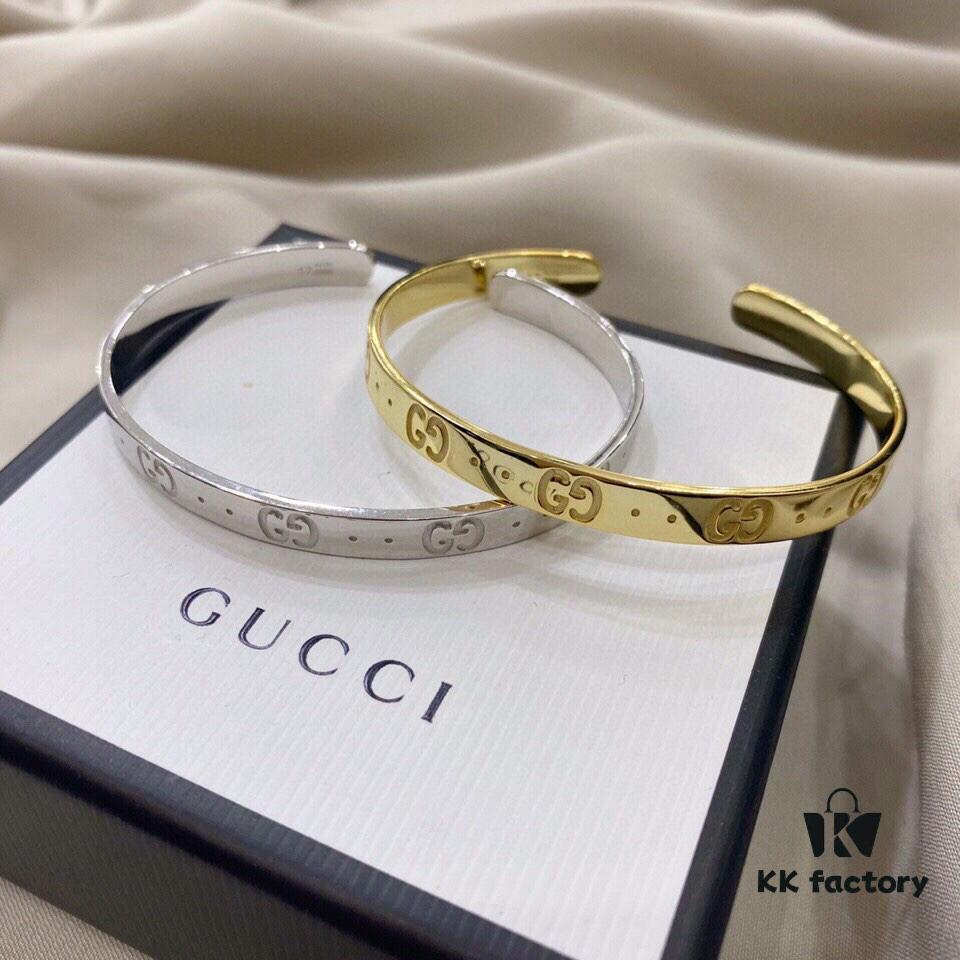 692ff0a099f2d84055c8d66d Gucci 925 Sterling Silver Double G Bracelet in White and Yellow Gold Tone