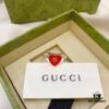 Gucci Gucci 925 Sterling Silver Double G Enamel Red Heart Ring