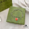Gucci Gucci 925 Sterling Silver Interlocking Double G Enamel Red Bracelet