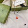 692ff0ba99f2d84055c8d699 Gucci Gucci 925 Sterling Silver Interlocking Double G Enamel Red Heart Pendant Necklace