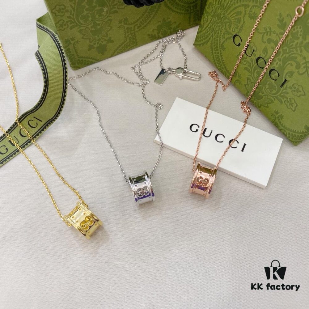 692ff0bd99f2d84055c8d69d Gucci Gucci 925 Sterling Silver Double G Openwork Hourglass Necklace
