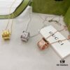 Gucci Gucci 925 Sterling Silver Double G Openwork Hourglass Necklace