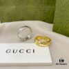 Gucci 925 Sterling Silver Double G Openwork Couple Ring