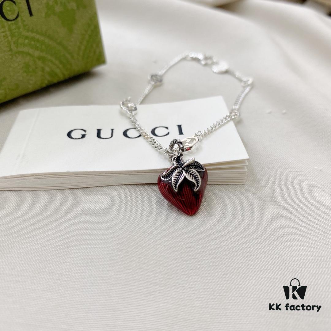 Gucci Gucci 925 Sterling Silver Double G Strawberry Bracelet