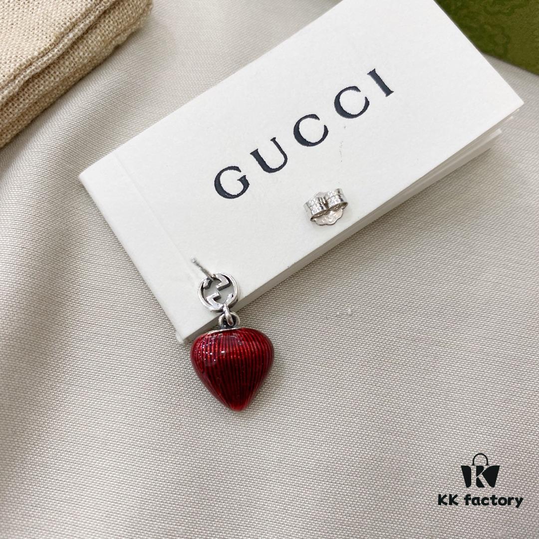 Gucci Gucci 925 Sterling Silver Double G Strawberry Single Stud Earring