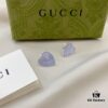 692ff0db99f2d84055c8d6c7 Gucci Gucci 925 Sterling Silver Double G Enamel Light Blue Heart Stud Earrings