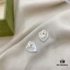 692ff0e099f2d84055c8d6cf Gucci Gucci 925 Sterling Silver Double G Enamel Light Blue Heart Stud Earrings