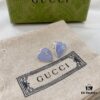 692ff0e099f2d84055c8d6d0 Gucci Gucci 925 Sterling Silver Double G Enamel Light Blue Heart Stud Earrings