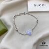 692ff0e799f2d84055c8d6d9 Gucci Gucci 925 Sterling Silver Interlocking Double G Enamel Light Blue Bracelet